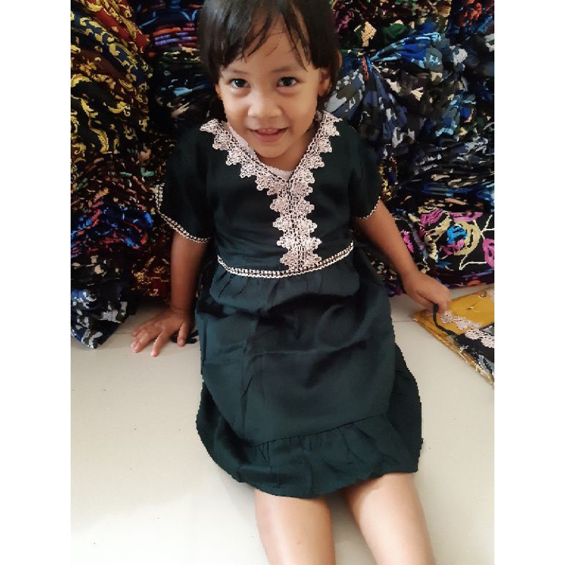 Dress Rayon Anak Renda Daster arab anak