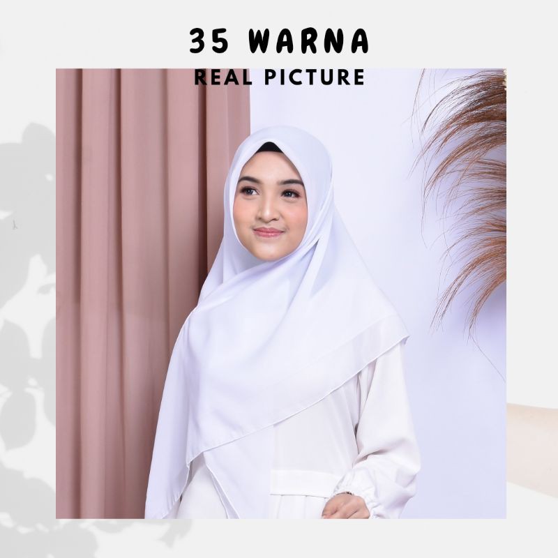 Bella Square Hijab Segi Empat Polos 115x115 cm Bahan Pollycotton Premium Jilbab Murah