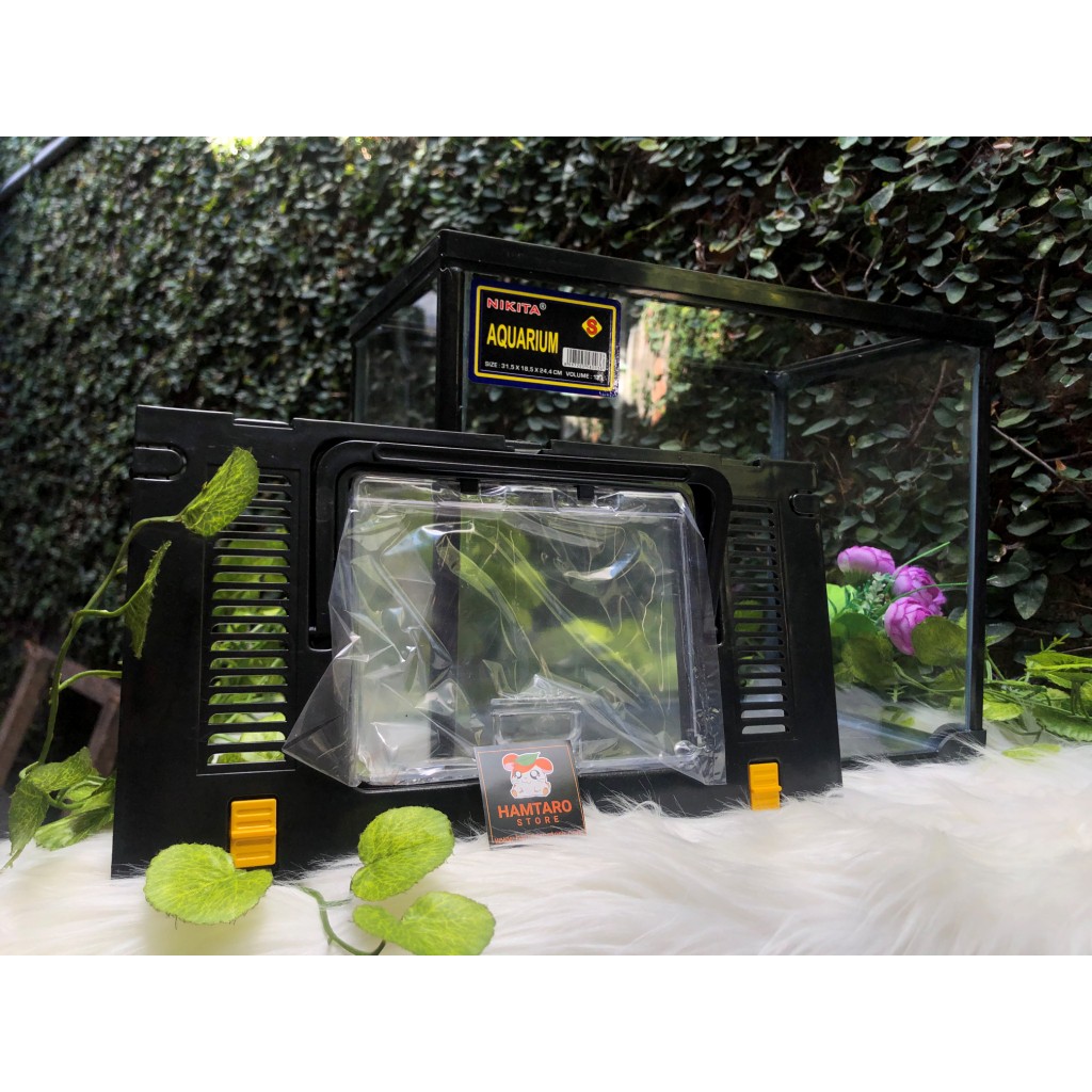 Terarium Hamster kosongan / Aquarium plus tutup , Aquarium Nikita + tutup