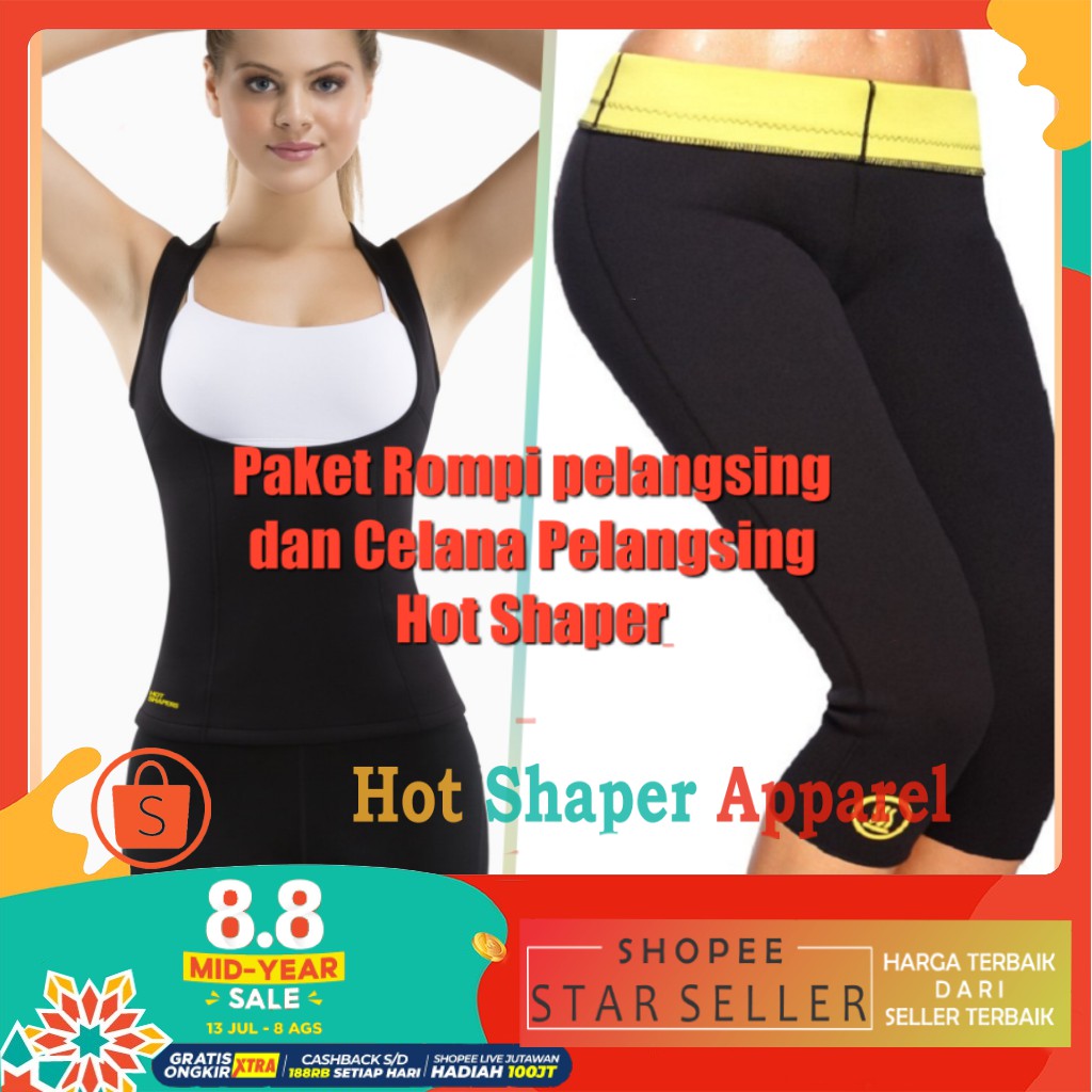 Hot Shapers Cami Korset Pelangsing Perut Dan Korset Celana Hot Shaper Pants Dapat Atasan Celana Shopee Indonesia
