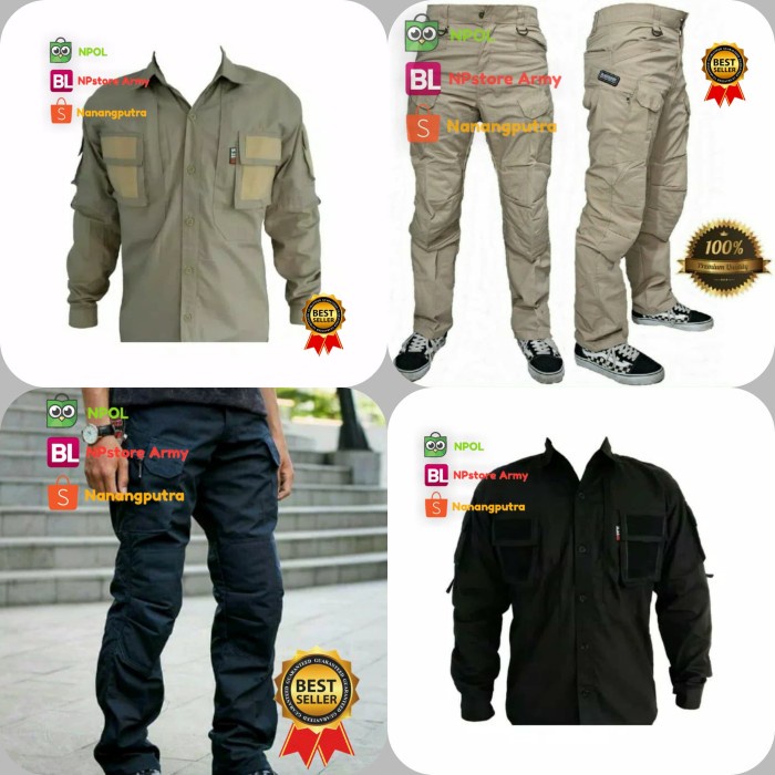 TERBARU Setelan Kemeja Tactical 511 dan Celana Tactical Blackhawk - Cream