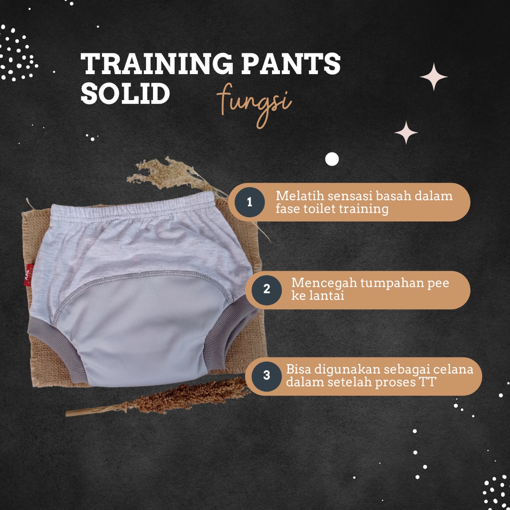 Klodiz training pants - POLOS atau SOLID Color - celana toilet training