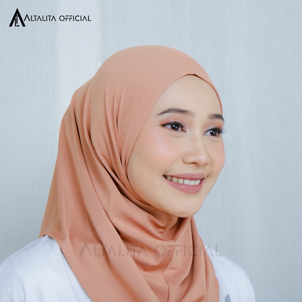 Altalita - Kerudung Sport Bergo Zyta Instan Polos Non Pet Terbaru Bahan Jersey Premium Cocok untuk Olahraga Volly Futsal Senam dan Sehari-hari