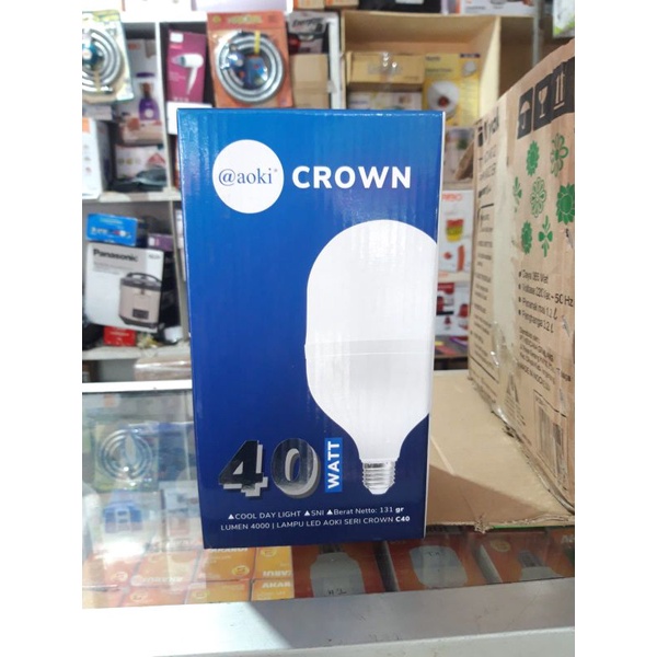 LAMPU LED JUMBO AOKI CROWN 40WATT PUTIH E27 TERMURAH