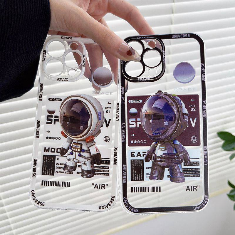 Fashion Space Astronaut Soft Case iP iPhone 11 12 13 Pro Max 6 6S 7 8 + Plus X XR SE 2020 XS Max Casing