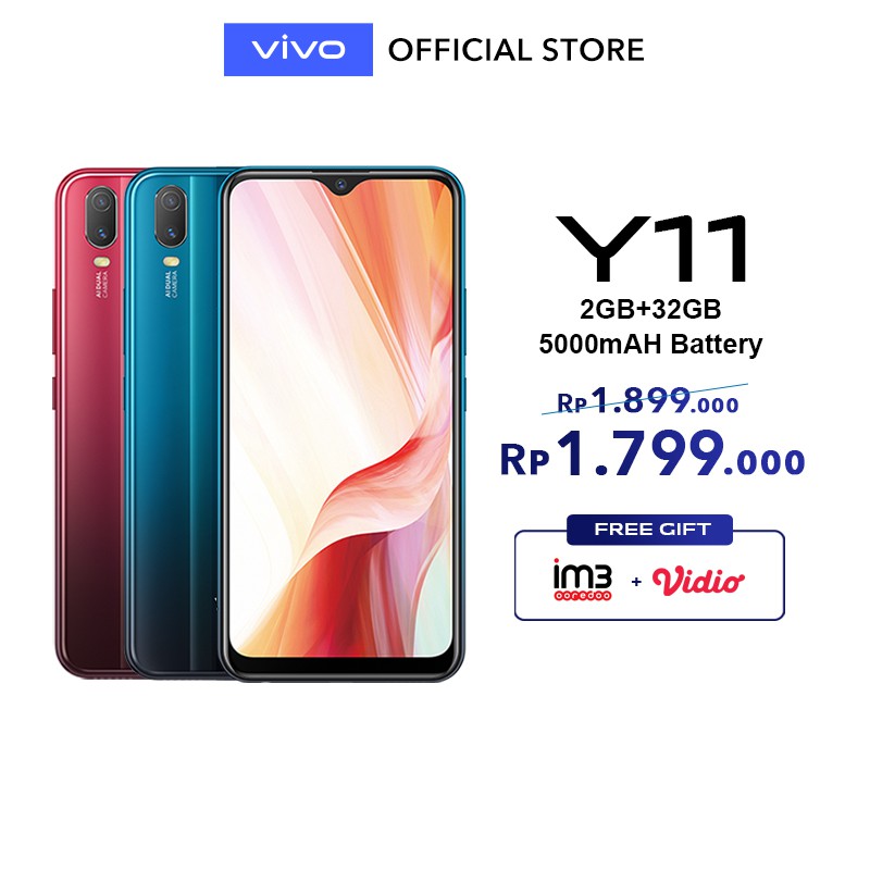 vivo Y11 2GB/32GB - 5000 mAh - Garansi Resmi vivo