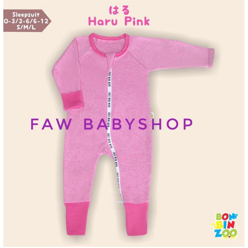 Sleepsuit Bayi/Baby Zipper BonBinZoo Motif Granit Bon bin zoo