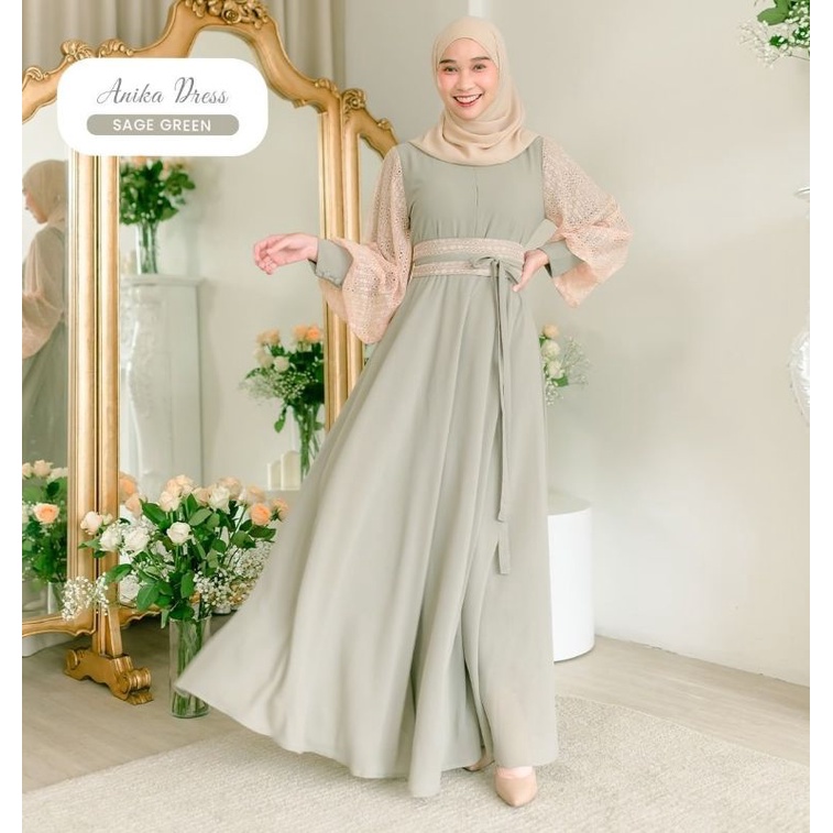 (SIAP KIRIM) ANIKA DRESS "SAGEGREEN L" BY GAMALEEA