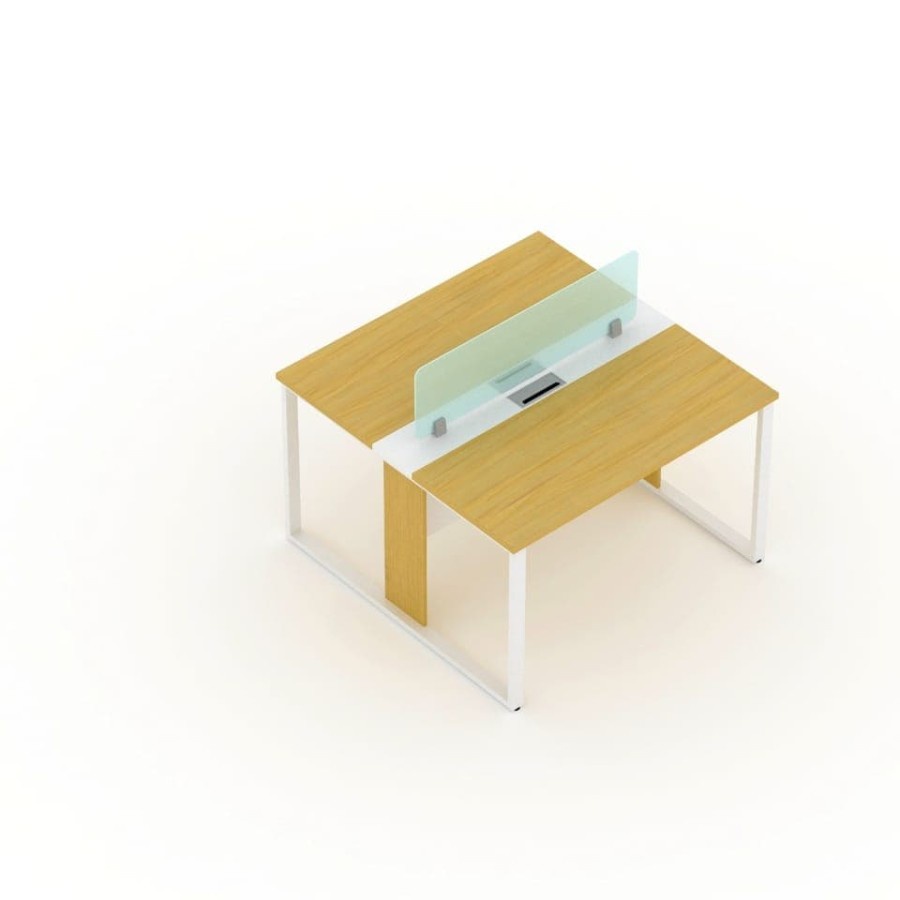 meja kantor uno partisi 2 orang kaki metal dgn sekat kaca uod 7011