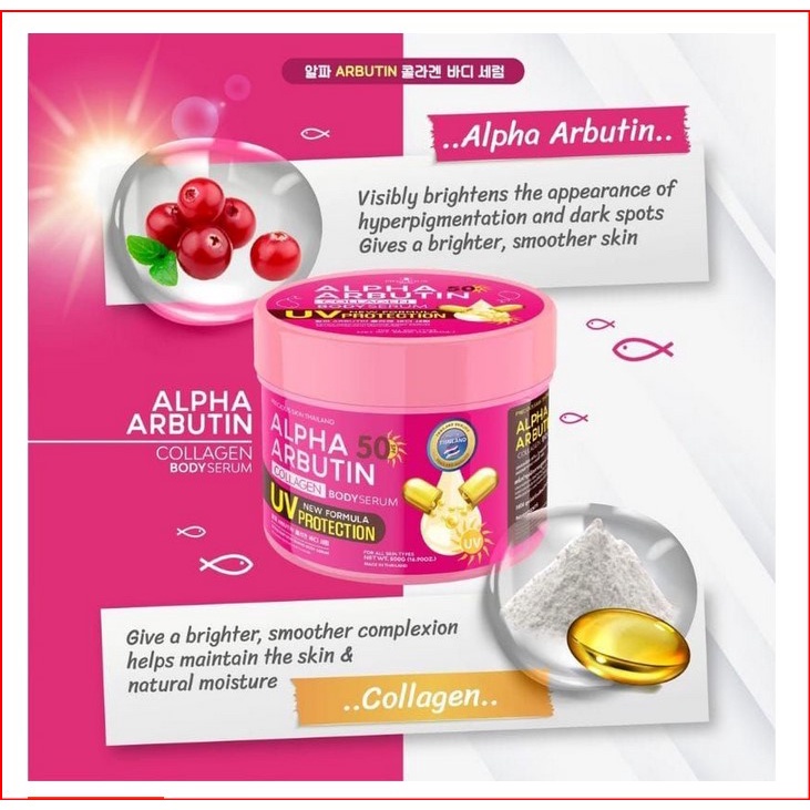 Precious Skin Alpha Arbutin SPF50 UV Protection Collagen Body Serum 500ml BPOM