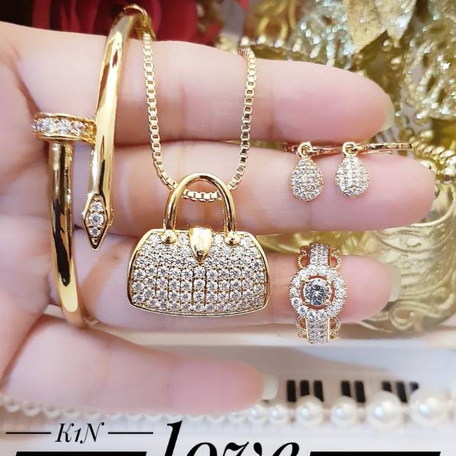 Xuping set perhiasan lapis emas 24k 1607h