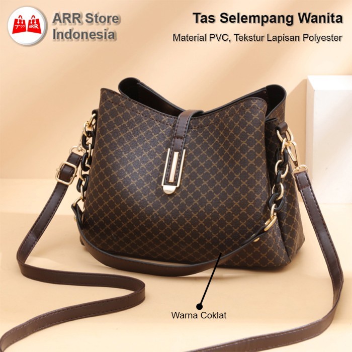 Tas Selempang Wanita Sling Bag Hand Bag Import Warna Cokelat