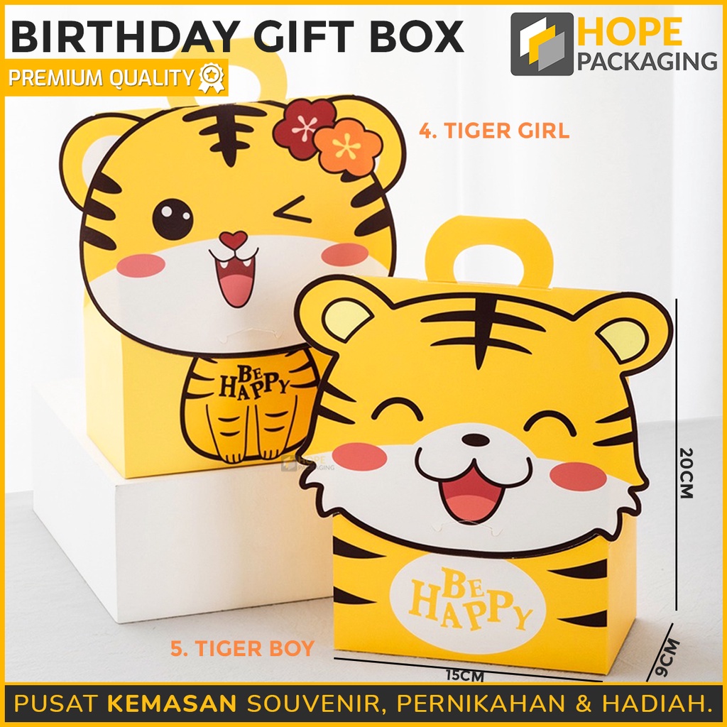 [ 3 PCS ] Promo Murah Paper Box Ultah Kids versi 2 Bentuk Tas Gift Box Souvenir Dus Hadiah Snack Permen Kue