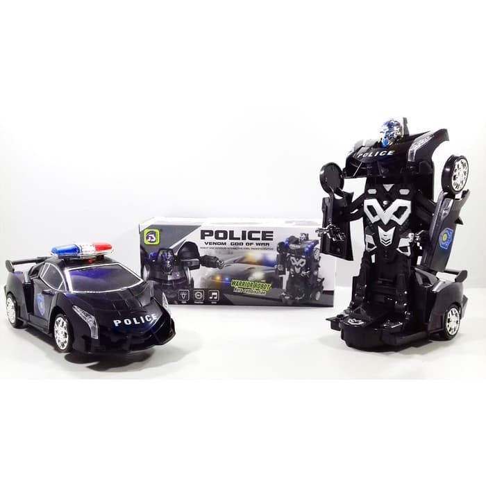 Mainan Mobil Robot Police Hitam Venom No.S-8997