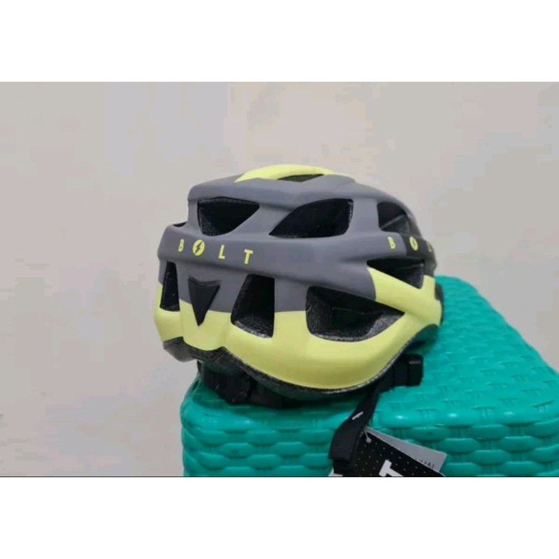 Helm Polygon Bolt Size M Warna Matt Yellow Grey . Helmet Sepeda Mtb Roadbike Lipat dll