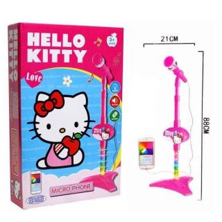 Mic Microphone mainan  anak stand lampu Frozen Hello Kitty 