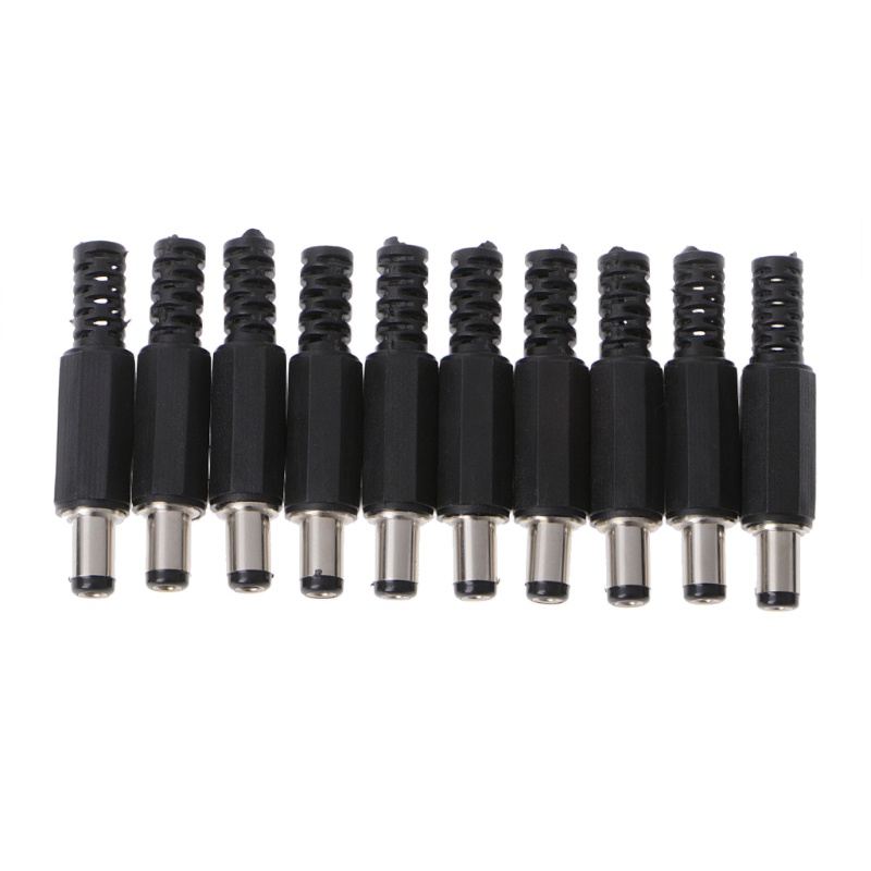 Zzz 10pcs Adapter Konektor Socket Jack In-Line Male Dc 5.5x2.5mm Cover Plastik