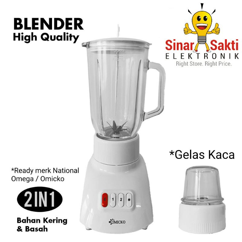 Blender National Nasional Omega Kaca 2 in 1 Gelas Bumbu Chopper Murah Qq Beling Malang