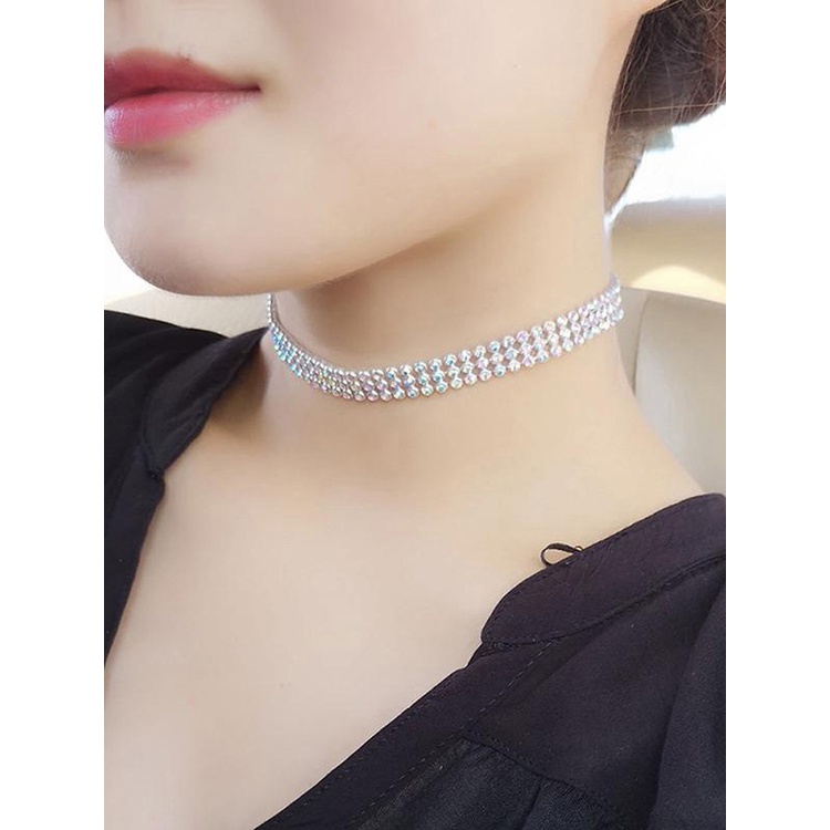 Kalung Choker Kristal Berlian Imitasi Untuk Wanita