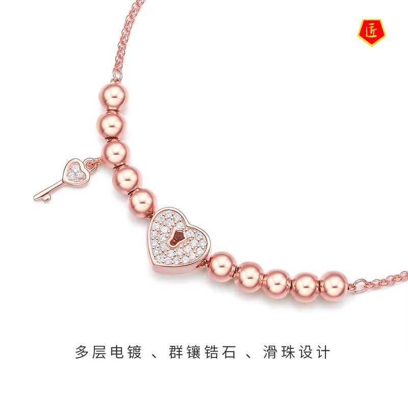 [Ready Stock]S925 Silver New Rose Gold Diamond Bracelet Niche Design