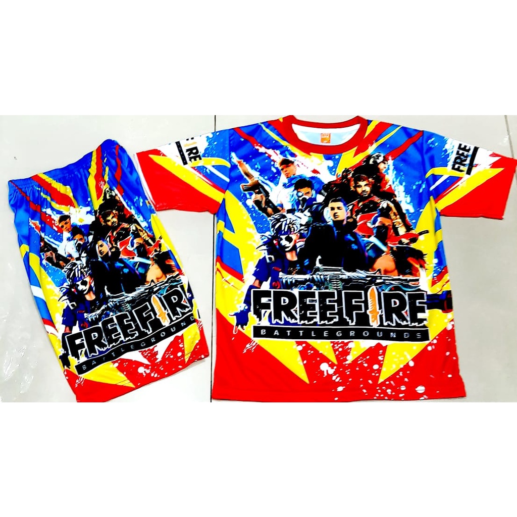 sandisean - full printing Free Fire/baju Free Fire/kaos Free Fire/setelan Free Fire anak laki laki