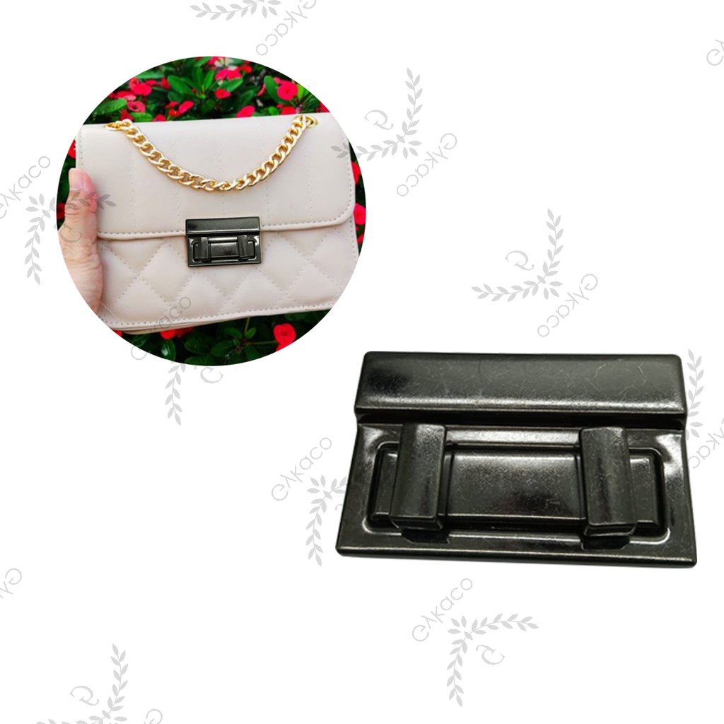 Variasi V194 Plat Kunci Putar Kotak - Aksesoris Tas &amp; Dompet Wanita Fashion (IMPORT)