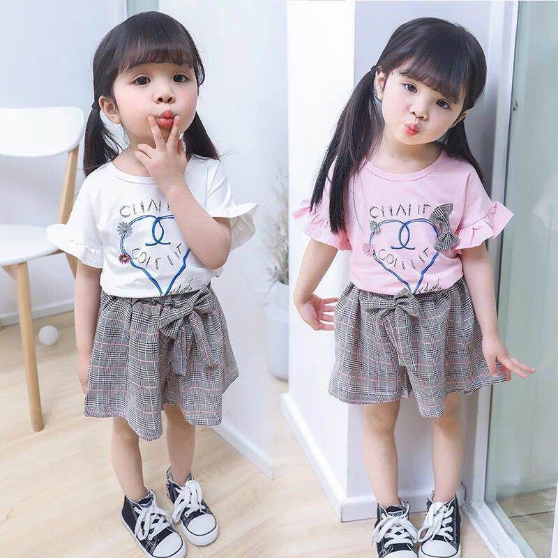 Setelan Baju Anak Perempuan Import | Set Kaos Anak Cewek / Kualitas Premium harga Murah LOVE MB