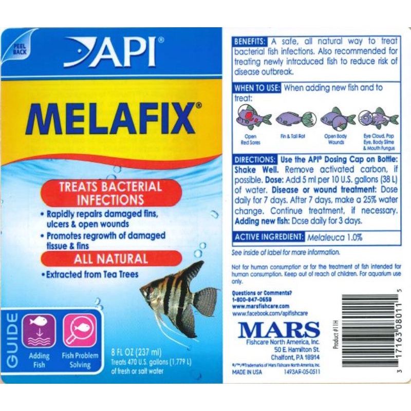 Melafix API USA 30ml ASLI TANPA PENGENCER.  Obat Ikan Cupang Guppy dan segala jenis ikan hias white spot jamur kutu luka sobek ekor