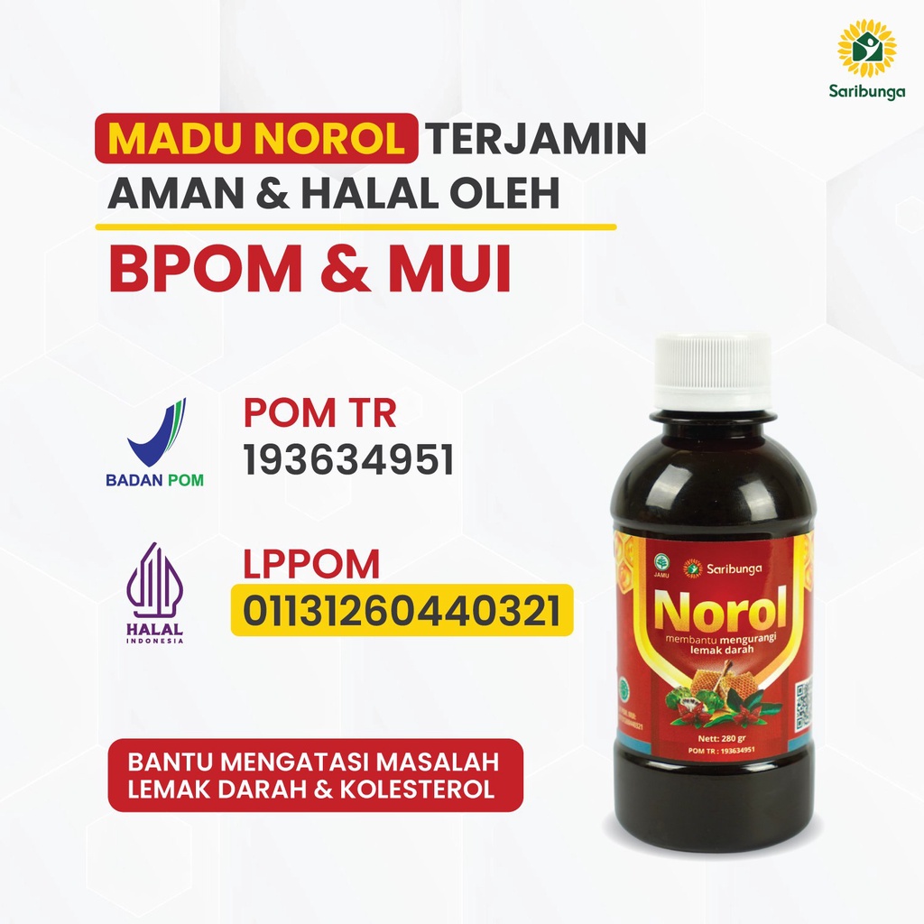 Madu Norol Original - Obat Herbal Mengatasi Keluhan Kolesterol tinggi Terapi Trigliserida