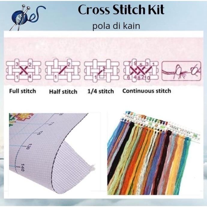 Image of Paket Kristik Sulam DIY Cross Stitch Jahit - RUN OF COUNTRY #4