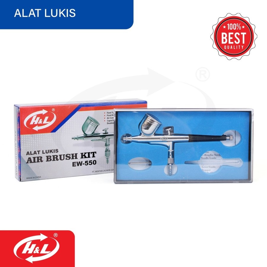 Air Brush Kit Pen Brush Spray Gun Lukis Merk H&amp;L EW-550