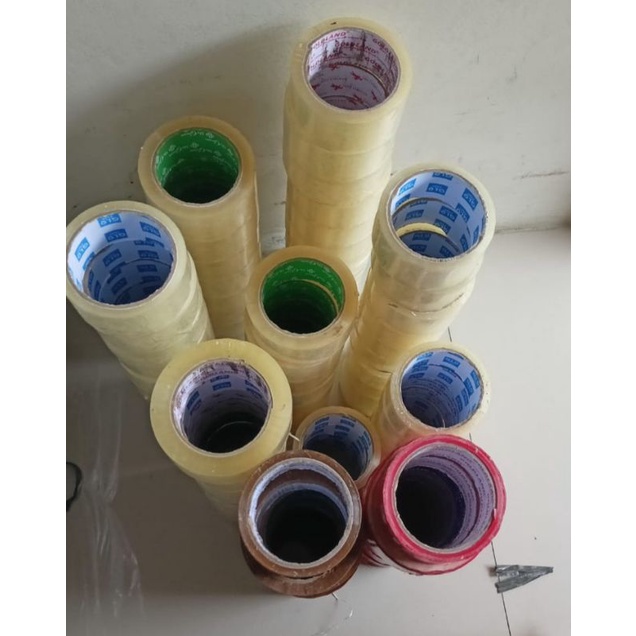 

Lakban Kiloan isi 6-7pcs Bening & Coklat Isi Kondisi Baik
