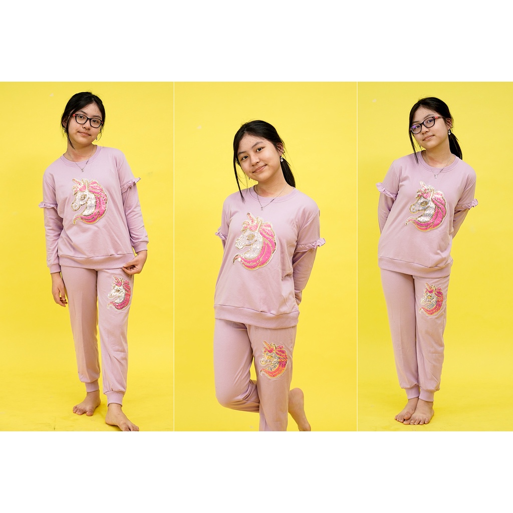 LILPRINCESS Setelan Baju dan celana panjang untuk Anak Perempuan umur 1 - 12 Tahun
