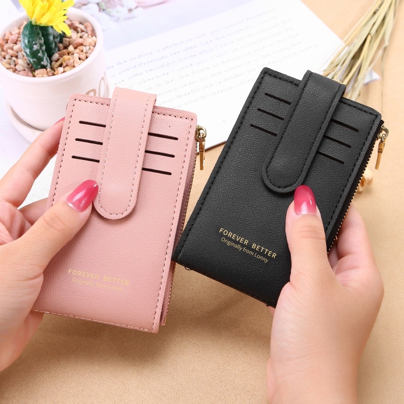 Dompet Kulit Lipat Wanita Dompet Kartu Mini Cewek FY AS02