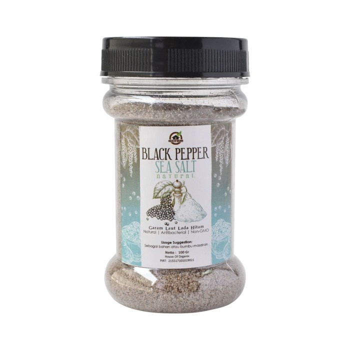 

ds001vv House Of Organix Black Pepper Sea Salt ( Garam Laut Lada Hitam )100 Gr Fsfs201