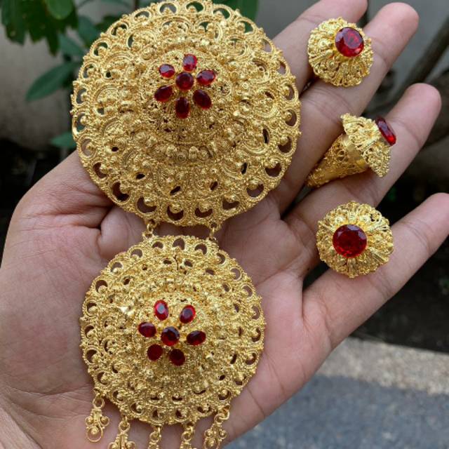 Premium bros alpaka bali motif bulat tingkat