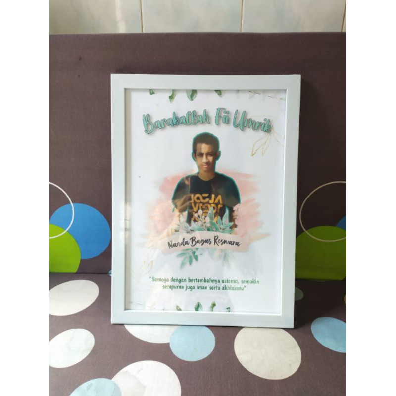 Design foto Ulang tahun | Bingkai foto Happy birthday | kado ulang tahun | buket ulang tahun