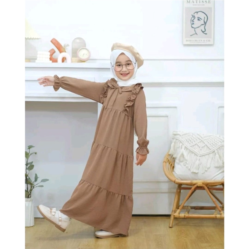 KADZ.ID - SHAFA DRESS - DRESS ANAK BAHAN CRYNCLE - 3-12 TAHUN