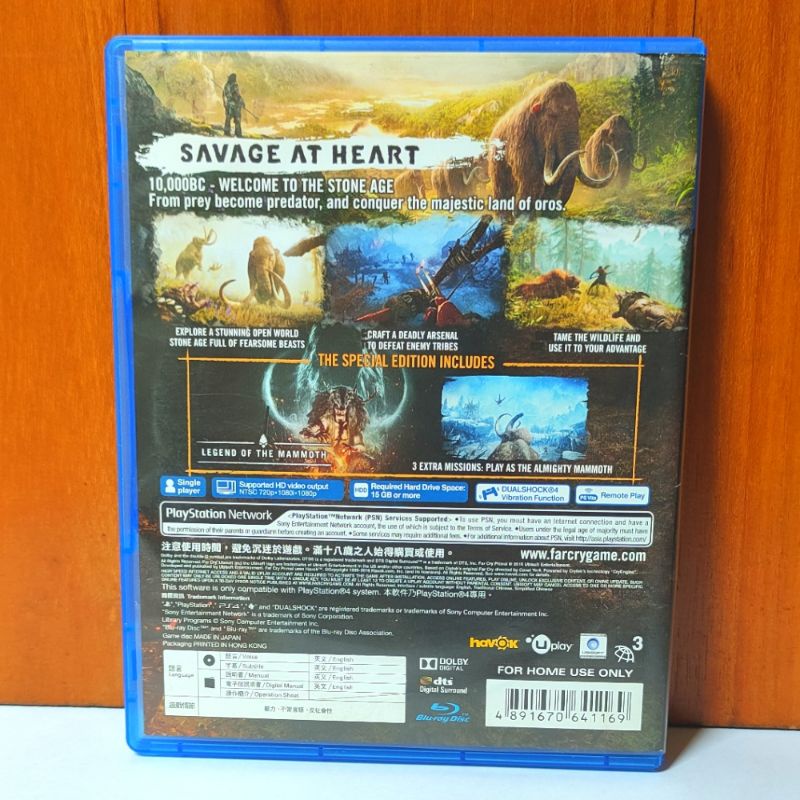 Far Cry Primal PS4 Kaset FarCry Primal Playstation PS 4 5 CD BD Game Games Farcryprimal Primals Original PS4 PS5 Asli Ori Reg 3 Region Asia Farcry 1 2 3 4 5 6 New dawn bluray disc petualangan seru mainan gim anak bagus hewan jungle