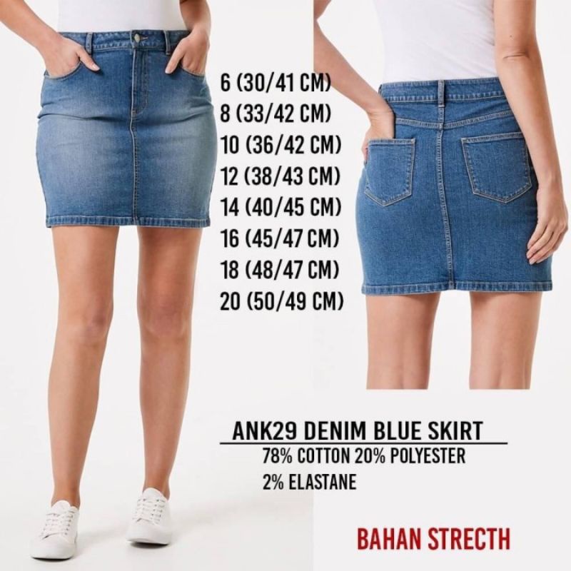 Anko A Line Denim Skirt ( rok jeans wanita)