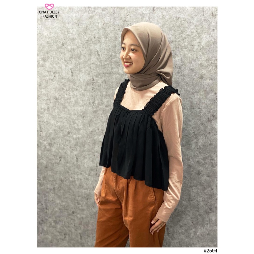 (COD) OH Fashion Clafita Blouse Crop Ruffles #2594