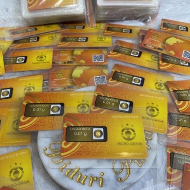EMAS MINI MICRO GRAM 0.01gram LOGAM MULIA 24KARAT DIJAMIN ASLI ORIGINAL TERMURAH SOUVENIR GIFT HADIAH KADO BABY GOLD/ MINIGOLD / MINIGRAM