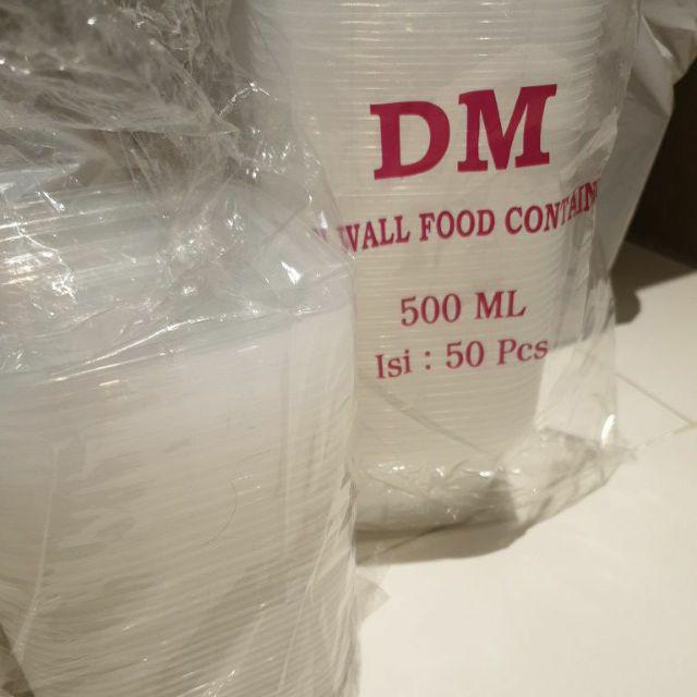 Thinwall / Plastik Food Container Makan Persegi 500 Ml Isi 50 Buah