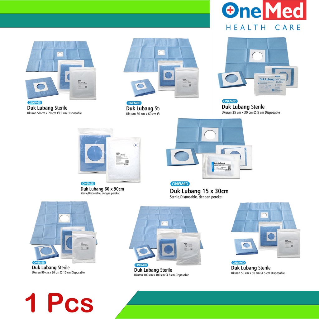 1 Pcs Duk Lubang Medis Operasi Steril Disposable Sekali Pakai Onemed