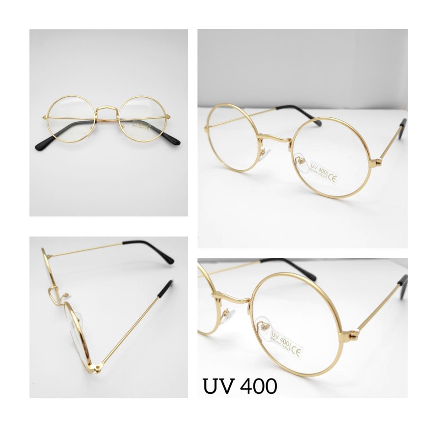 Kacamata Anak Fashion Warna Gold Sinar UV400 Free Kotak