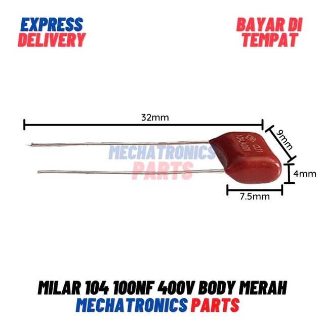 [5792] Milar 104 100nF 400v Body Merah