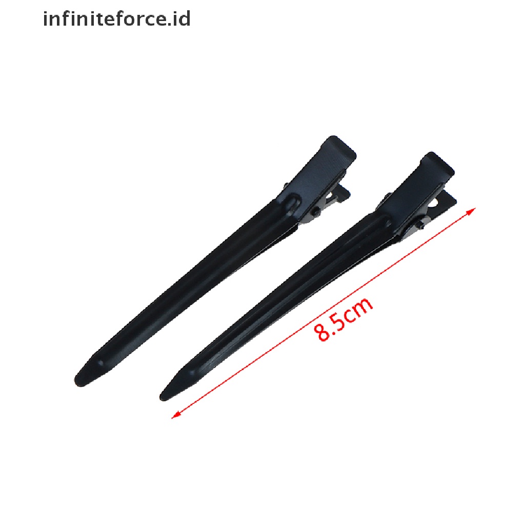 Infiniteforce.id 10pcs / Set Klip Jepit Rambut Profesional Bahan Metal Untuk Salon