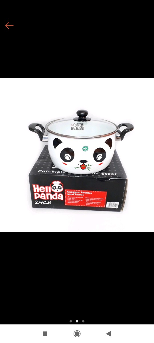 Maspion Hellopanda22 Panci Enamel Hello Panda Ukuran 22 Cm