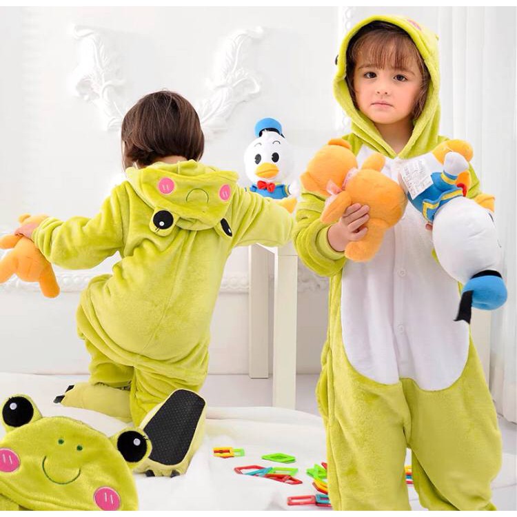 KOSTUM ONESIE KEROPPI FROG KODOK ANAK PIYAMA COSPLAY PESTA