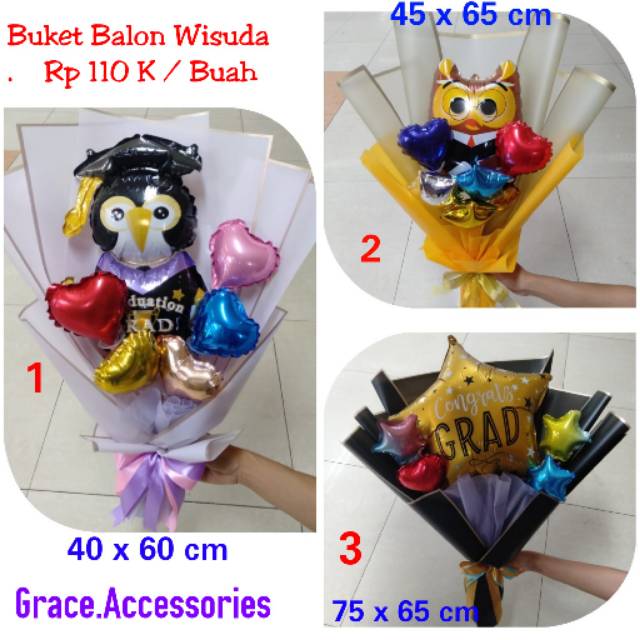 Buket bucket bouquet balon foil wisuda kado hadiah graduation wisuda gift murah
